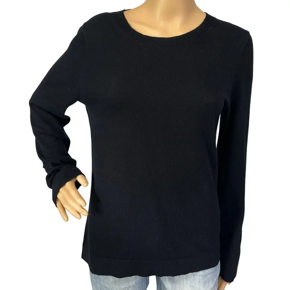 J. Crew Cotton Wool Blend Teddie Sweater Black F5199 Size S